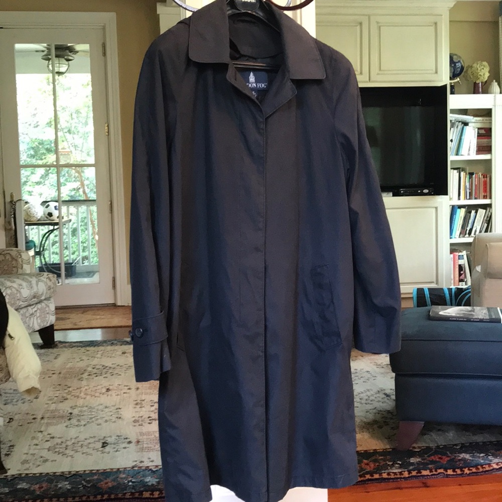 Black London Fog raincoat.